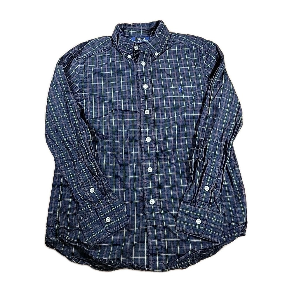 Polo Ralph Lauren Boys Plaid‎ Long Sleeve Dress Shirt  Natural Stretch - Picture 3 of 8